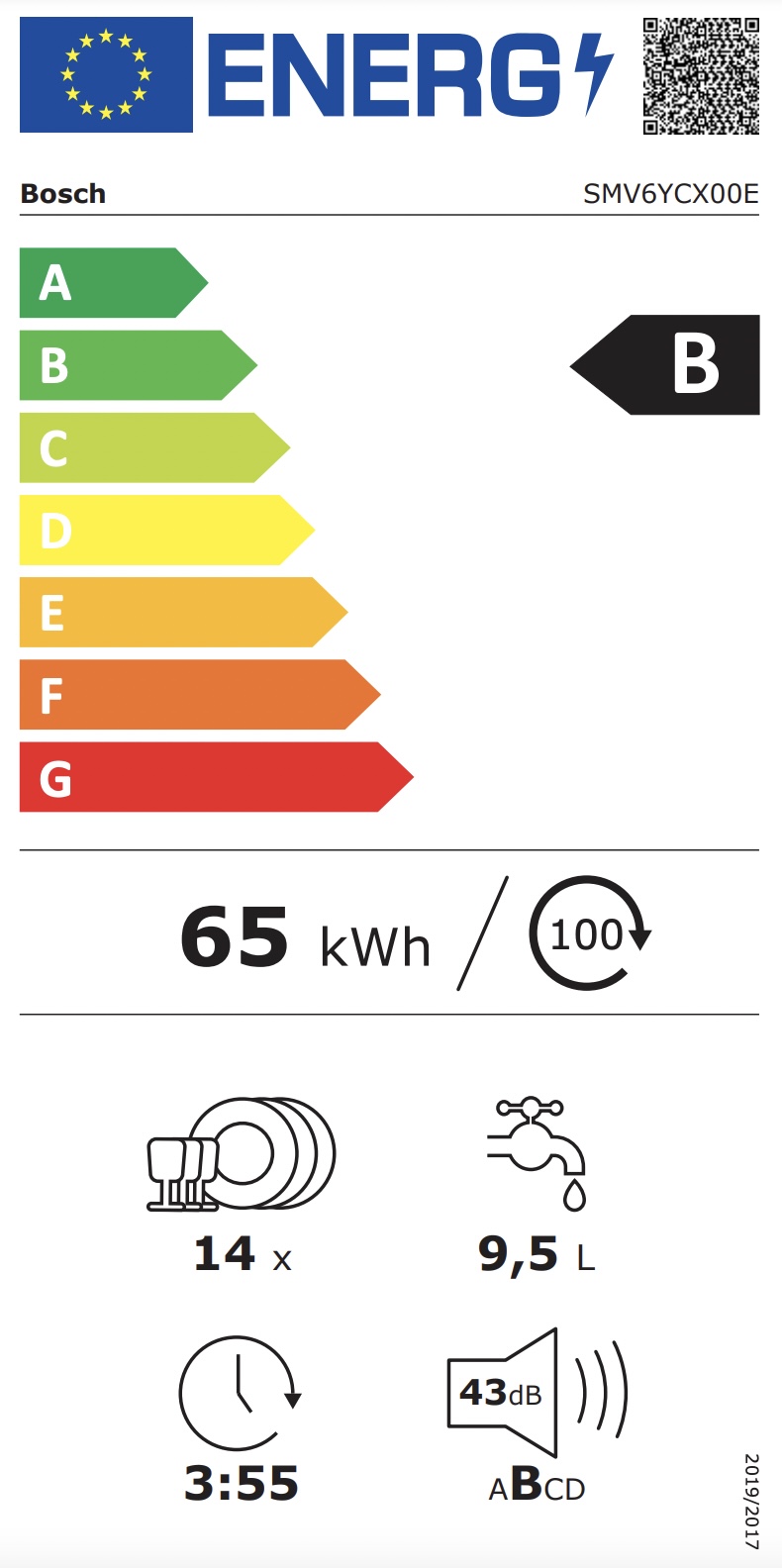 BOSCH SMV6YCX00E SERIE 6 vaatwasser volledig integreerbaar