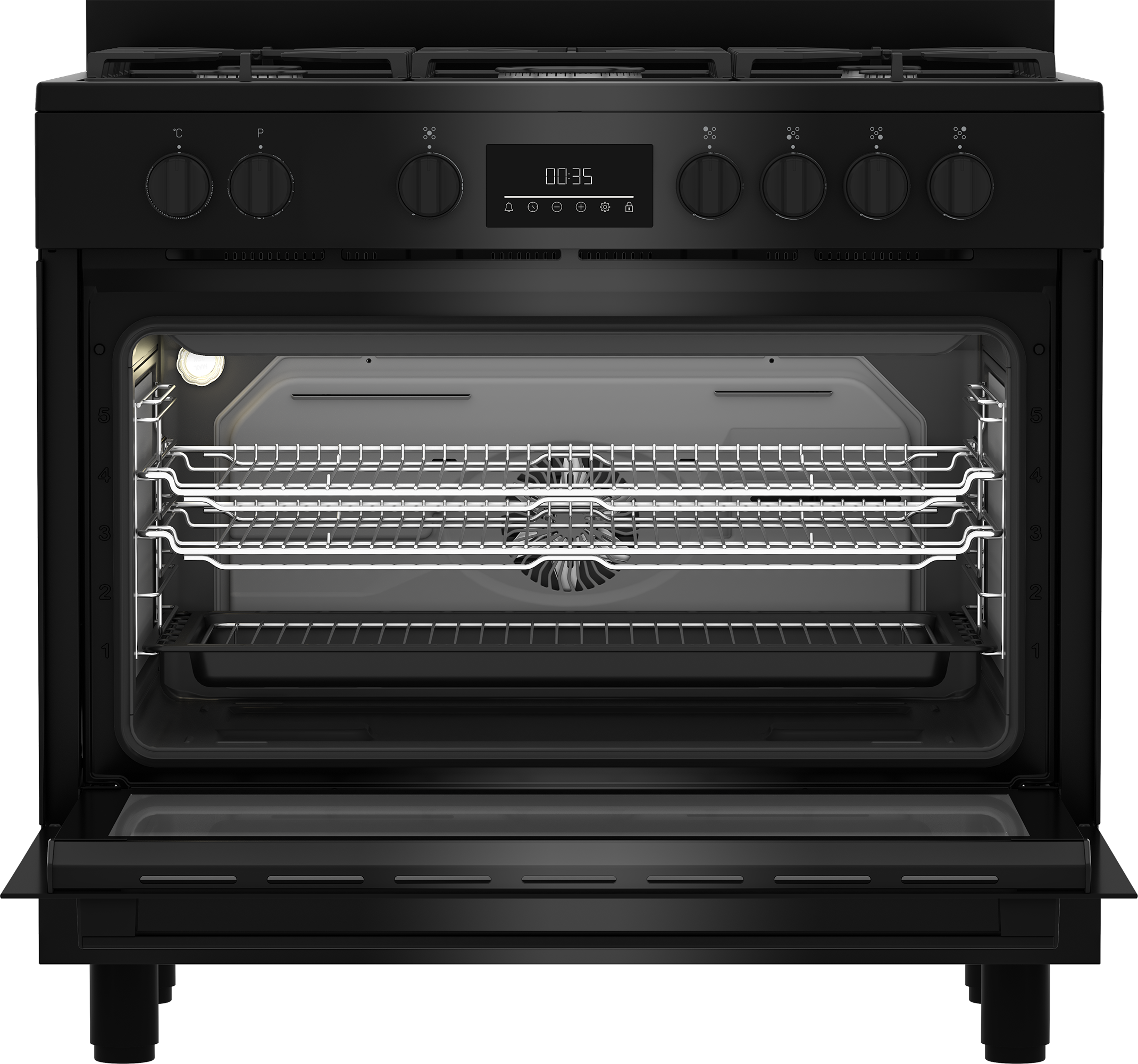 BEKO BGM11226EB fornuis met gaskookplaat - 90cm