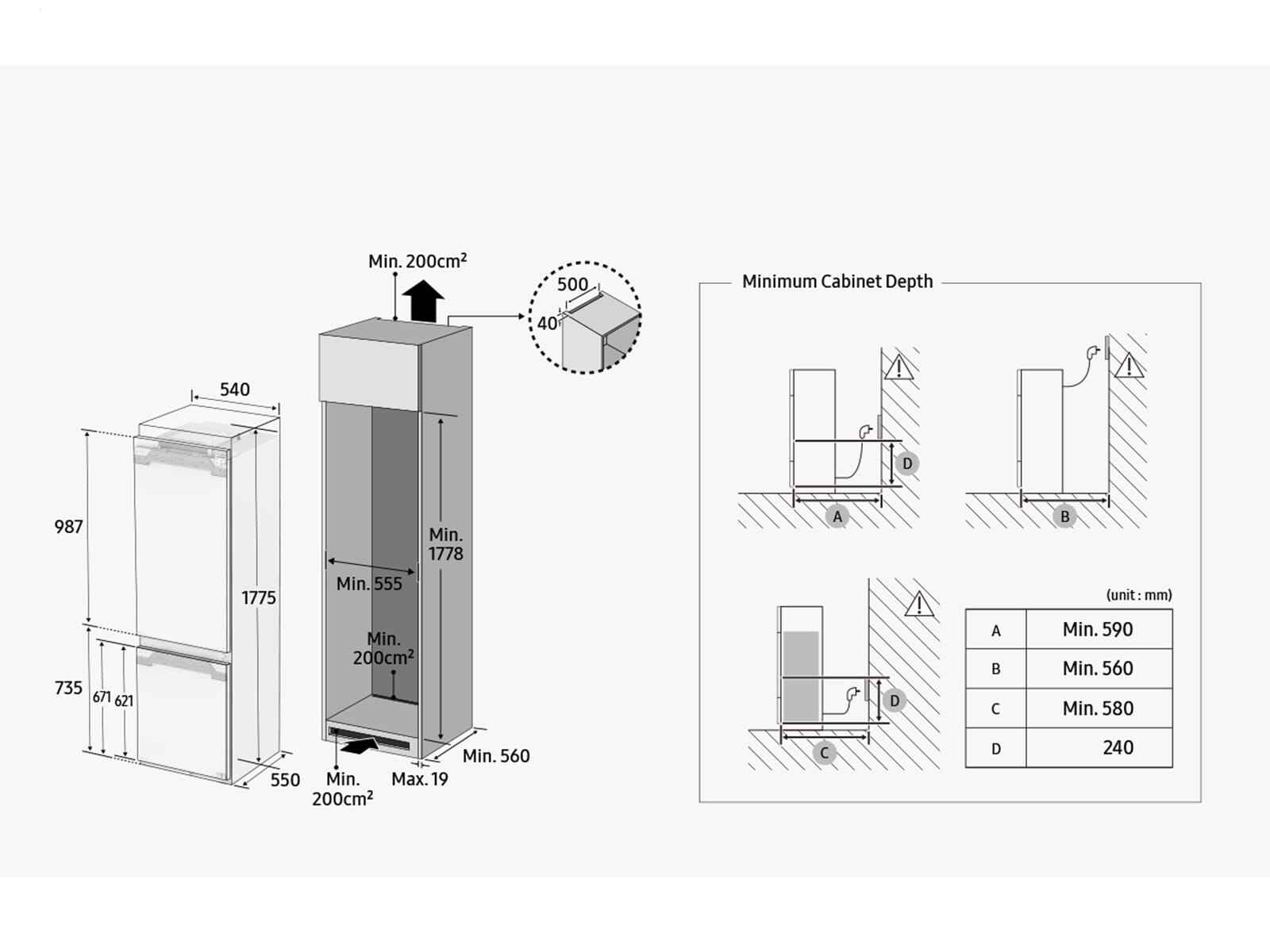 SAMSUNG BRB80F26ADS0EF koel-/vriescombinatie - 177cm