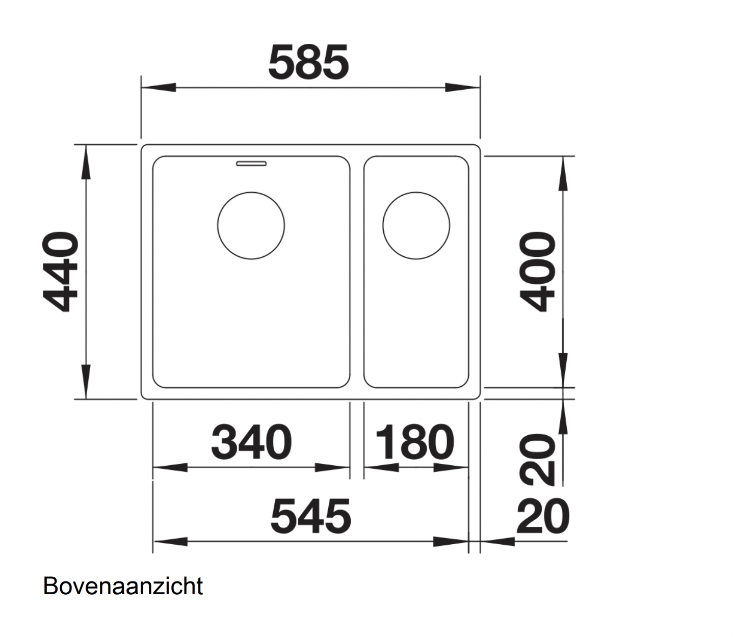 BLANCO 522977 ANDANO spoelbak