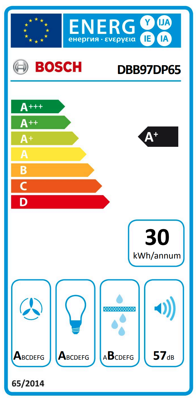 BOSCH DBB97DP65 geïntegreerde dampkap - 90cm