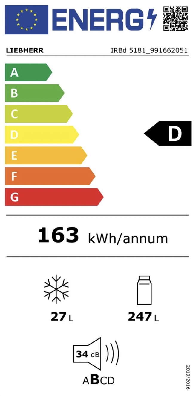 LIEBHERR IRBD518120 koelkast met vriesvak - 178cm