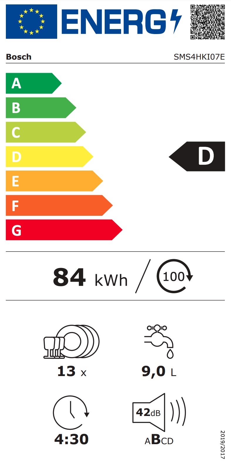 BOSCH SMS4HKI07E SERIE 4 vrijstaande vaatwasser