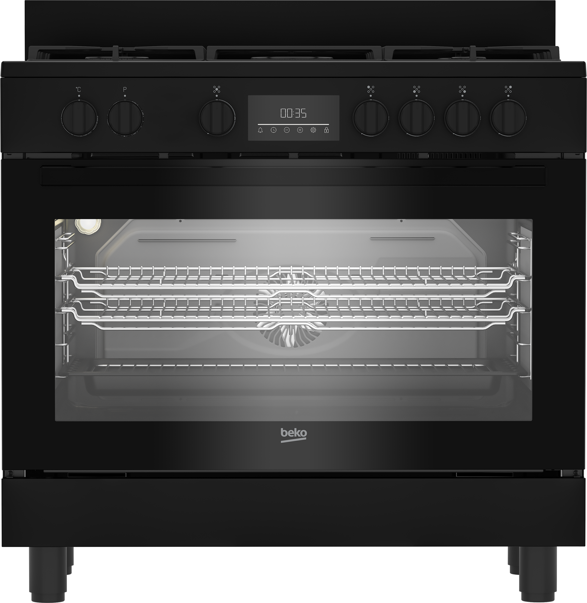 BEKO BGM11226EB fornuis met gaskookplaat - 90cm