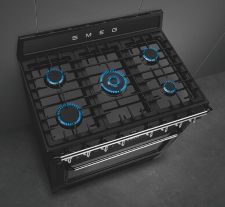 SMEG TR90GMBL fornuis met gaskookplaat - 90cm
