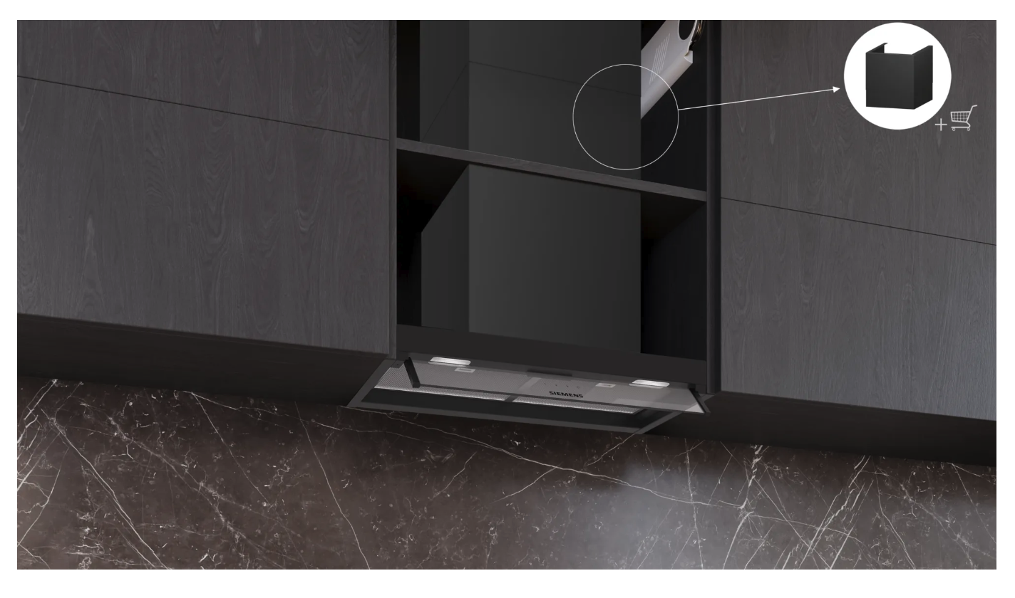 SIEMENS LJ65BCC60 geïntegreerde dampkap - 60cm