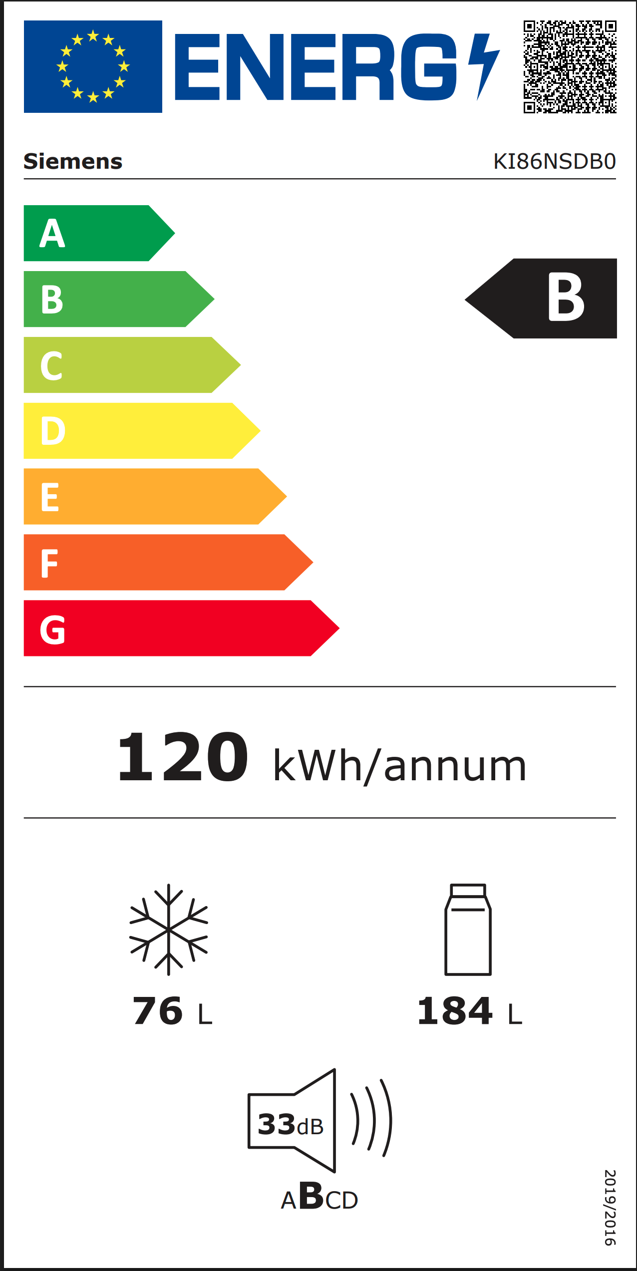 SIEMENS KI86NSDB0 iQ500 koel-/vriescombinatie - 178cm