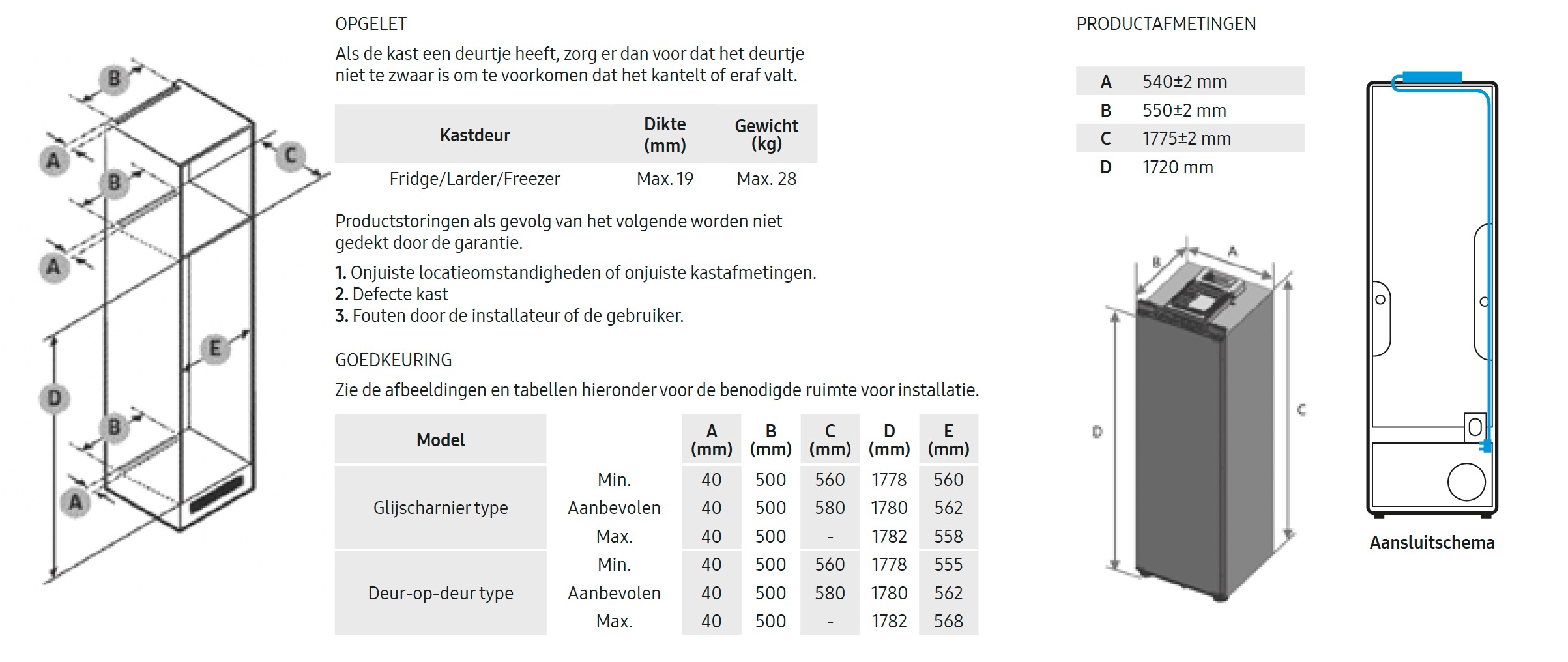 SAMSUNG BRD27610EWW Series 6 koelkast met vriesvak - 178cm