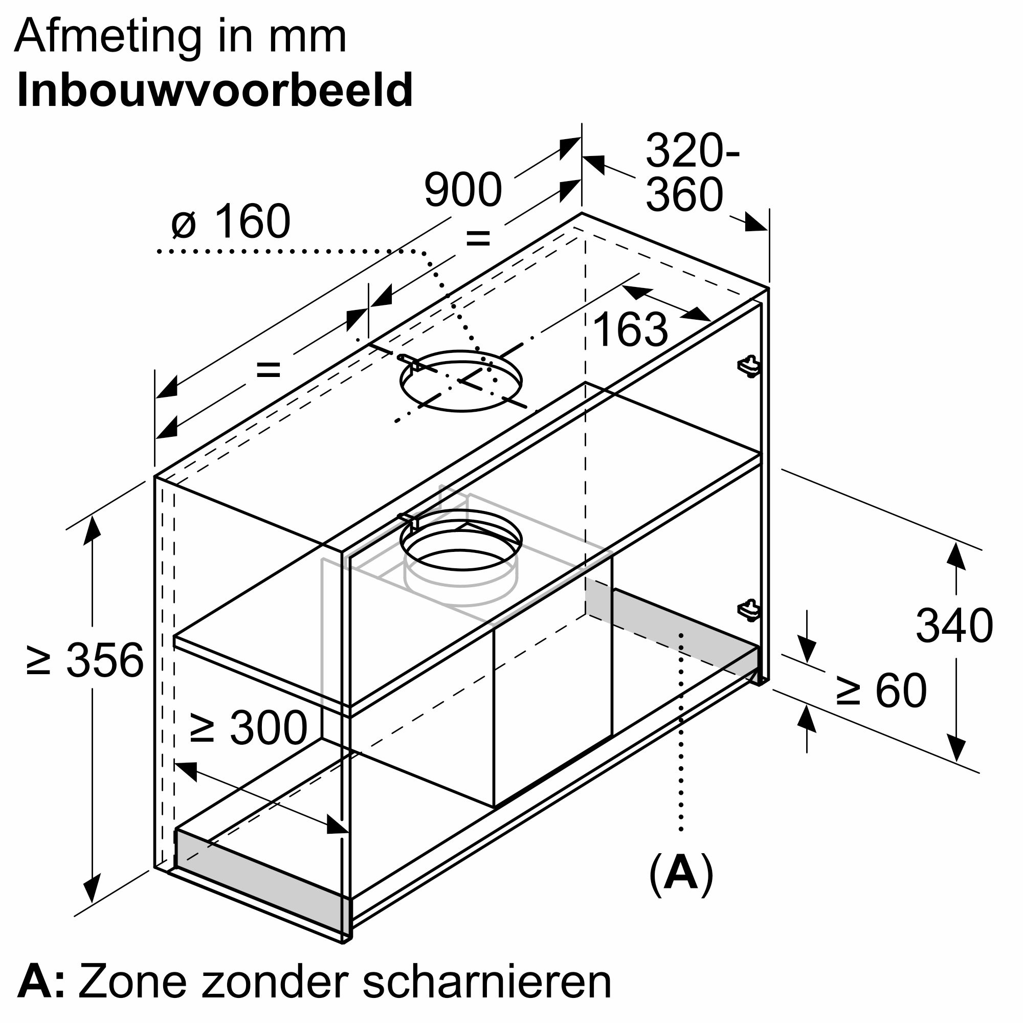 BOSCH DBB97AM60 SERIE 6 geïntegreerde dampkap - 90cm