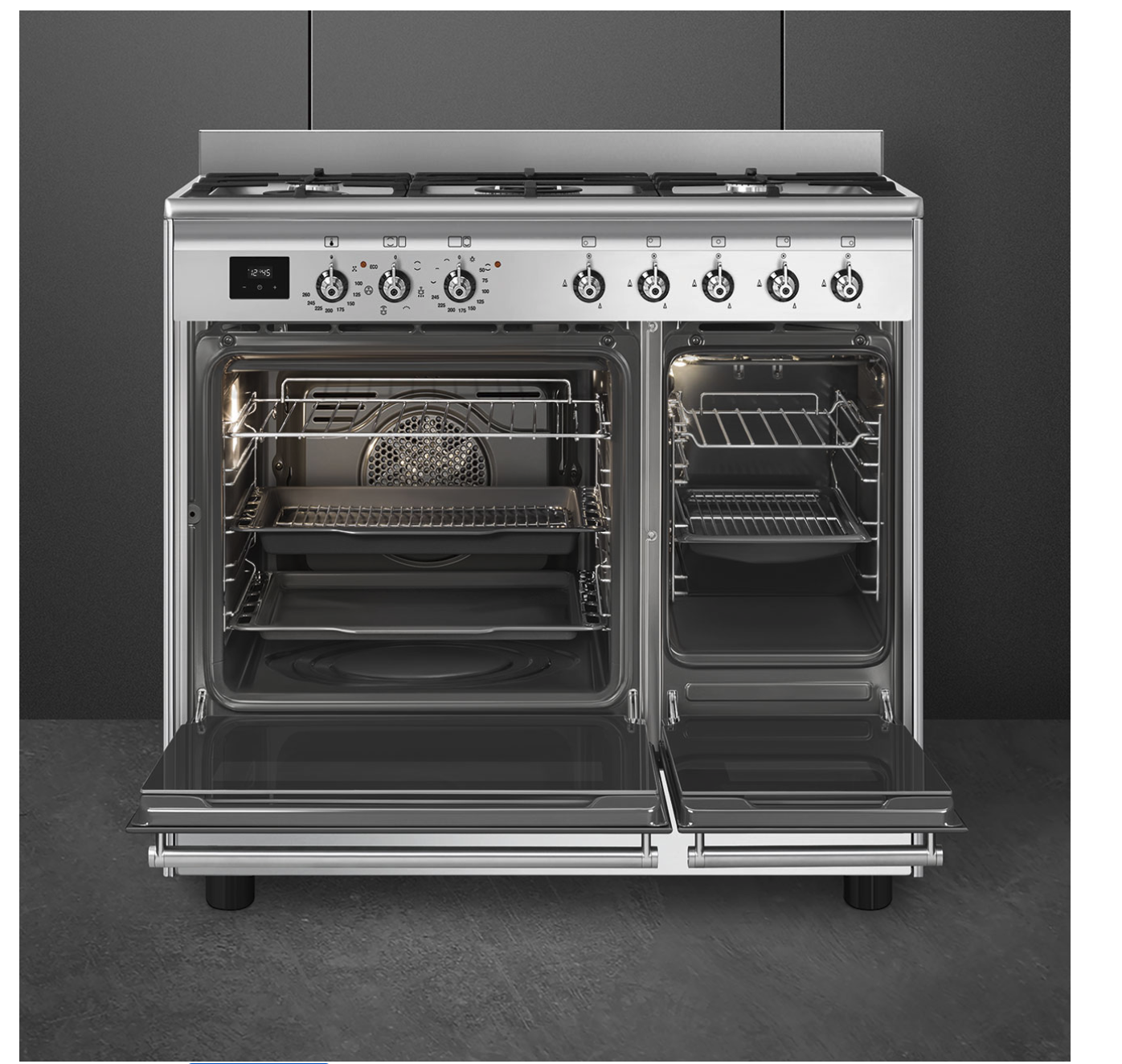 SMEG CX92GM fornuis met gaskookplaat - 90cm