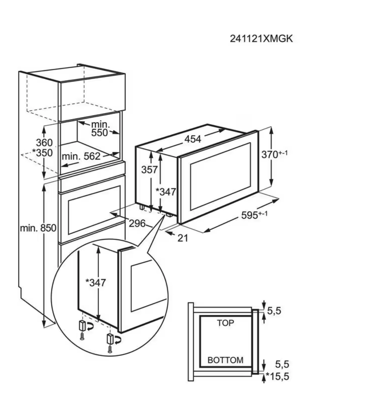 AEG NMB6G171SB 6000 microgolfoven met grill - 37cm