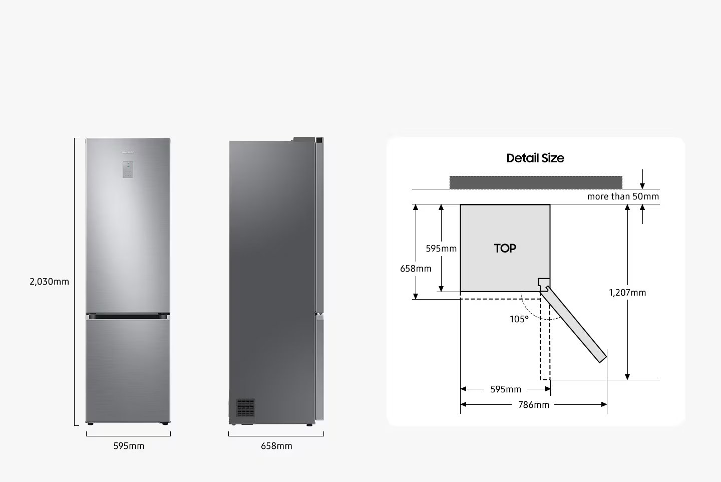 SAMSUNG RB38C7B5AB1/EF vrijstaande koel-/vriescombinatie - 203cm