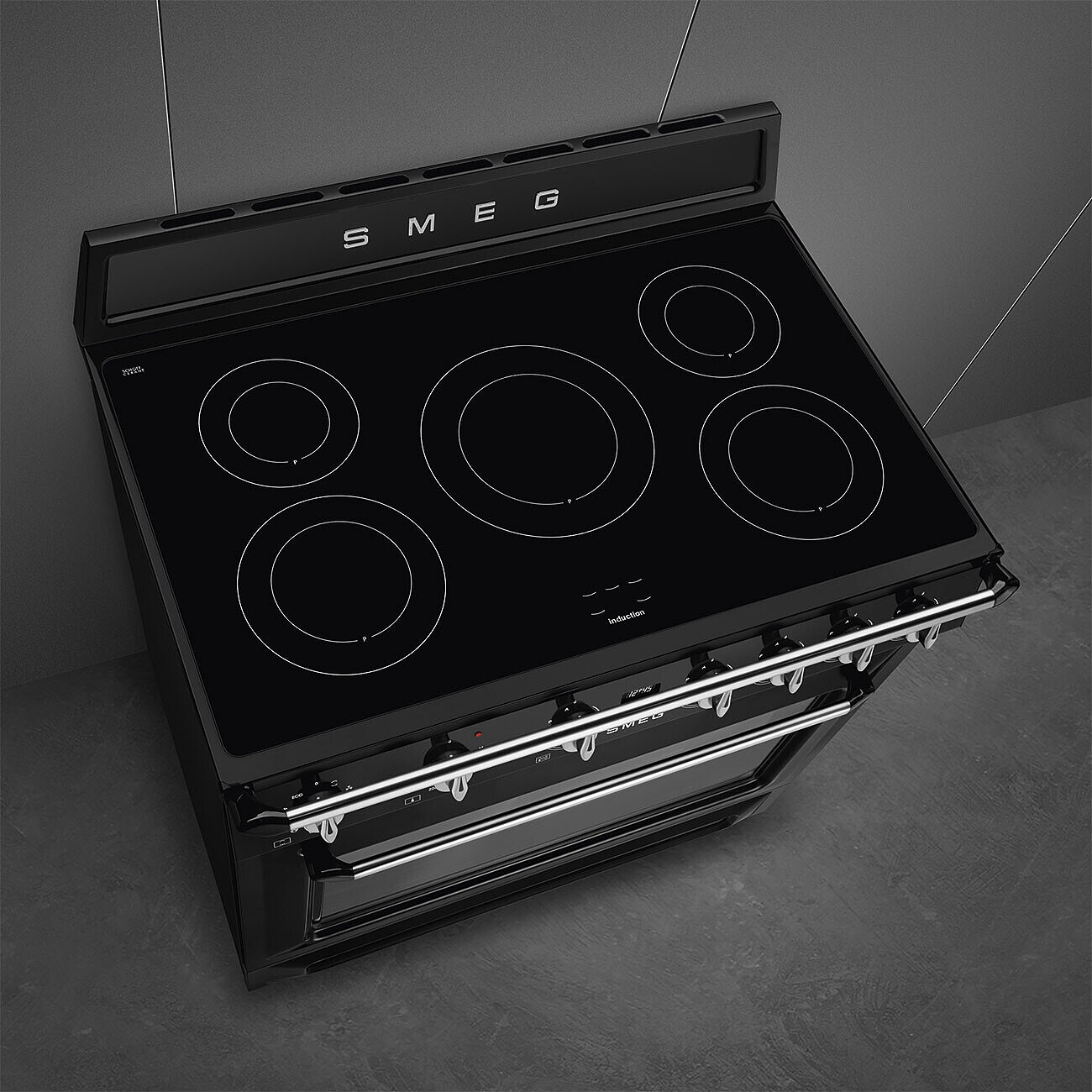 SMEG TR90IMBL fornuis met inductie kookplaat - 90cm