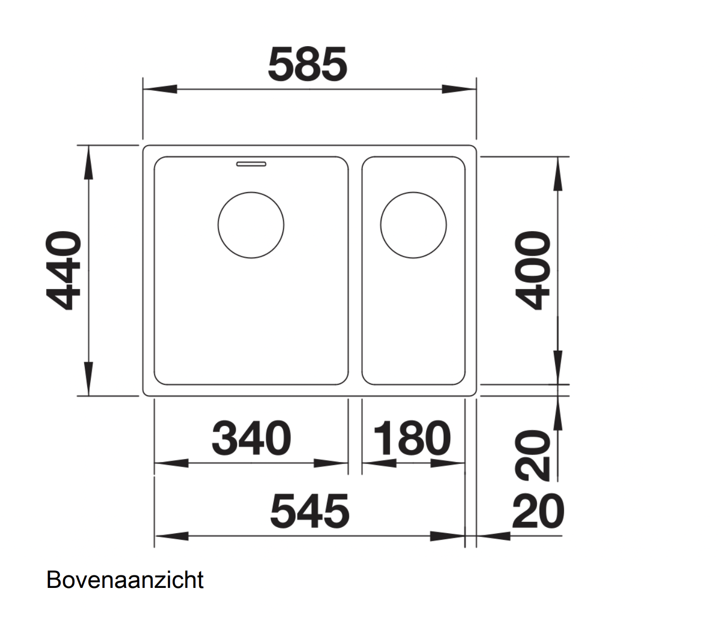 BLANCO 522979 ANDANO spoelbak