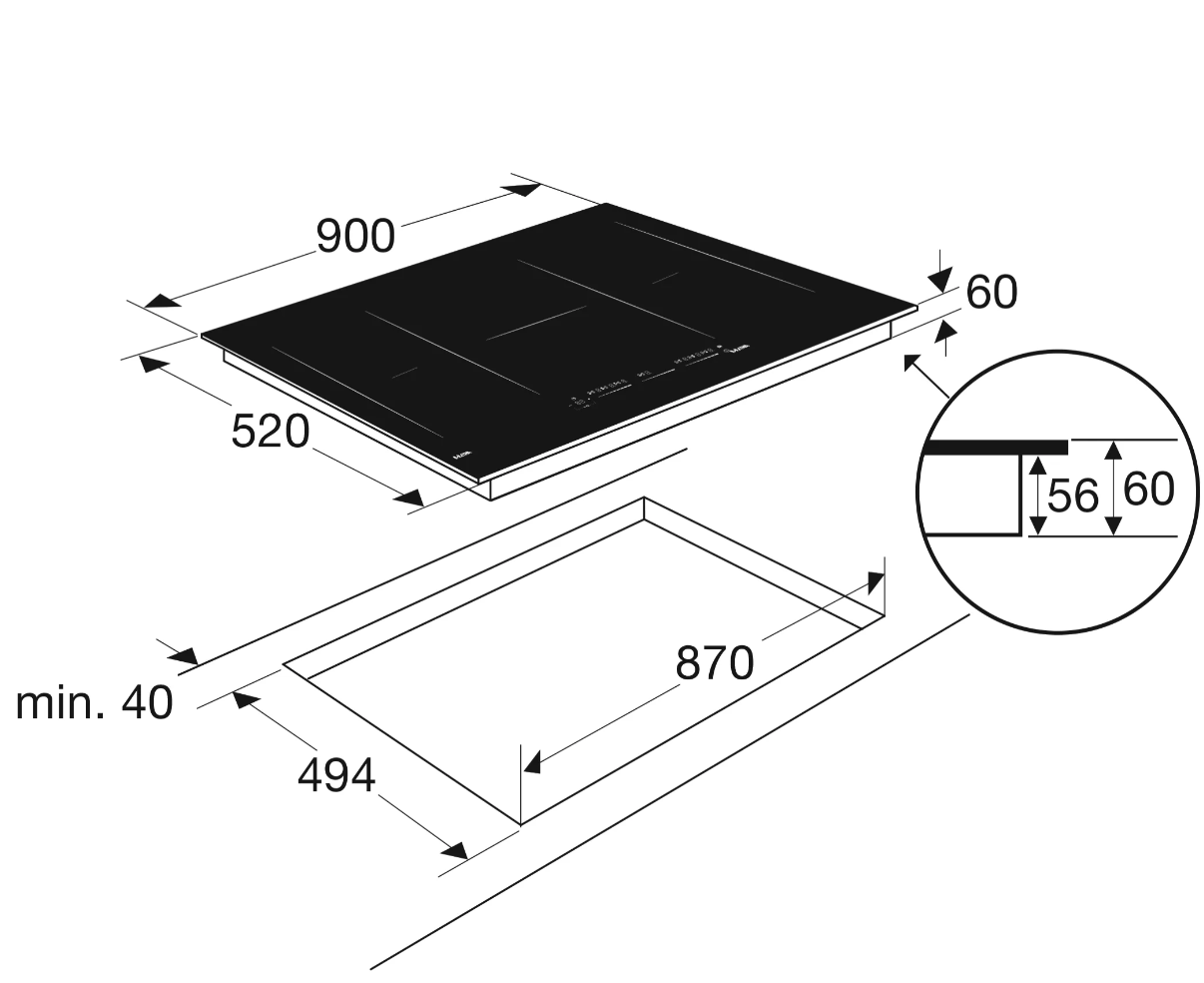 ETNA KIF590ZT inductiekookplaat - 90cm