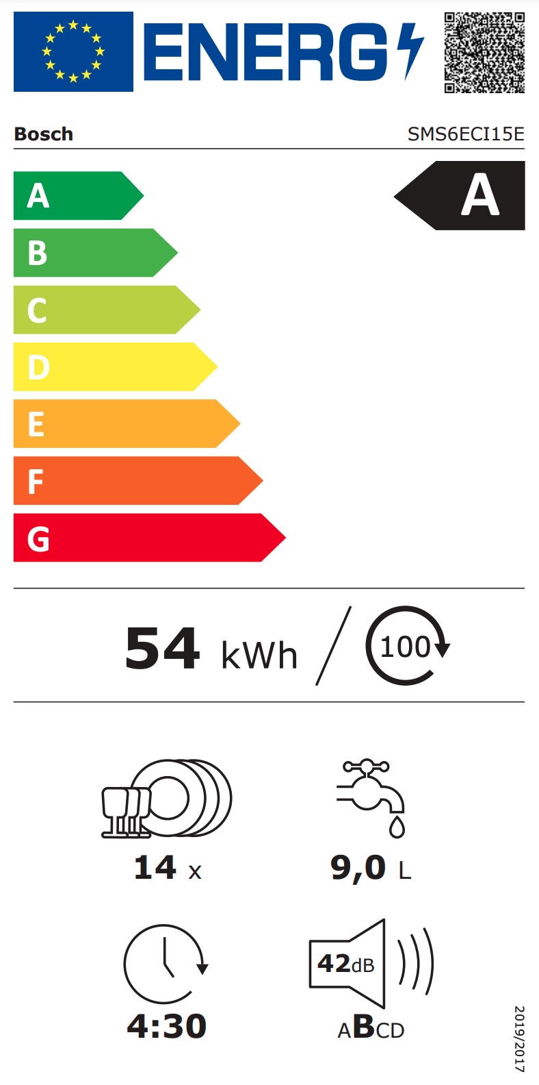 BOSCH SMS6ECI15E SERIE 4 vrijstaande vaatwasser