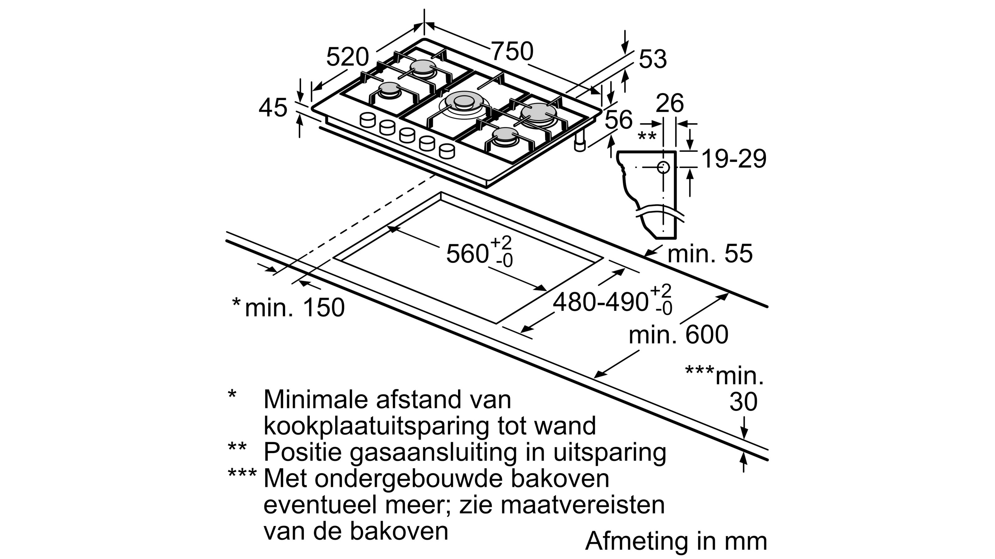 BOSCH PGQ7B5B90 SERIE 4 gaskookplaat - 75cm