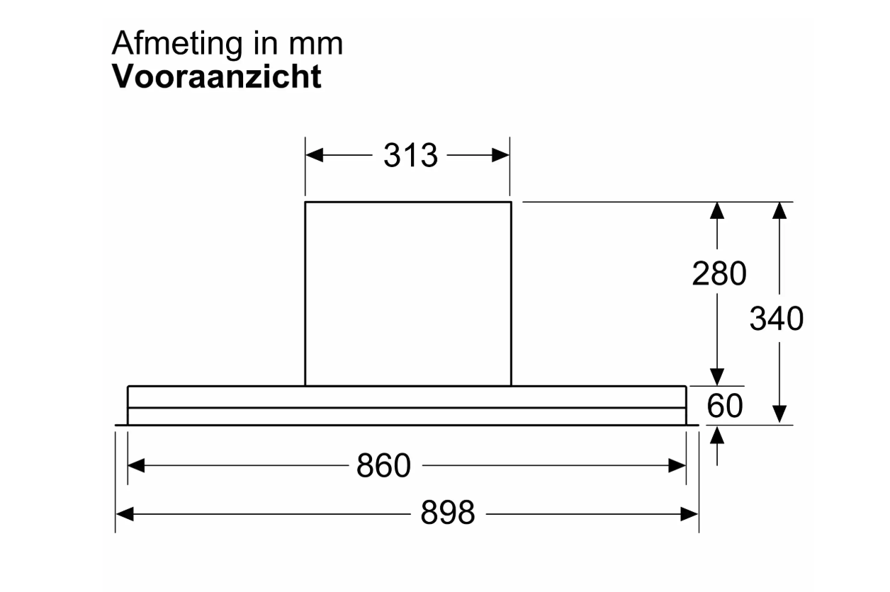 BOSCH DBB97DP60 geïntegreerde dampkap - 90cm