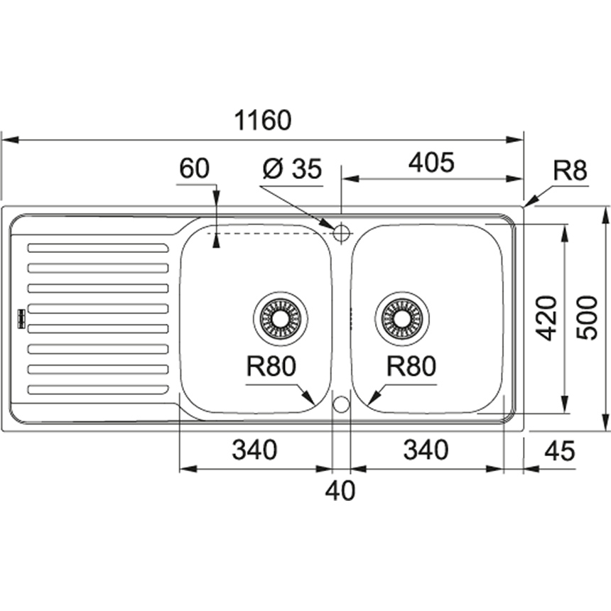 FRANKE AZX6211 ANTEA spoelbak