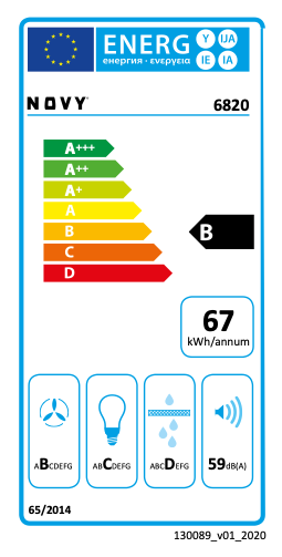 NOVY 6820 Pureline Compact plafonddampkap - 120cm