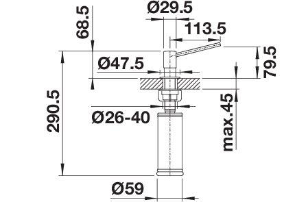 BLANCO 512593 TORRE afwasmiddeldispenser	 BLANCO 512593 TORRE afwasmiddeldispenser