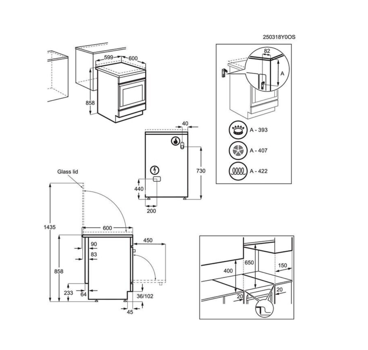 AEG CGB62100CW fornuis met gaskookplaat - 60cm AEG CGB62100CW fornuis met gaskookplaat - 60cm