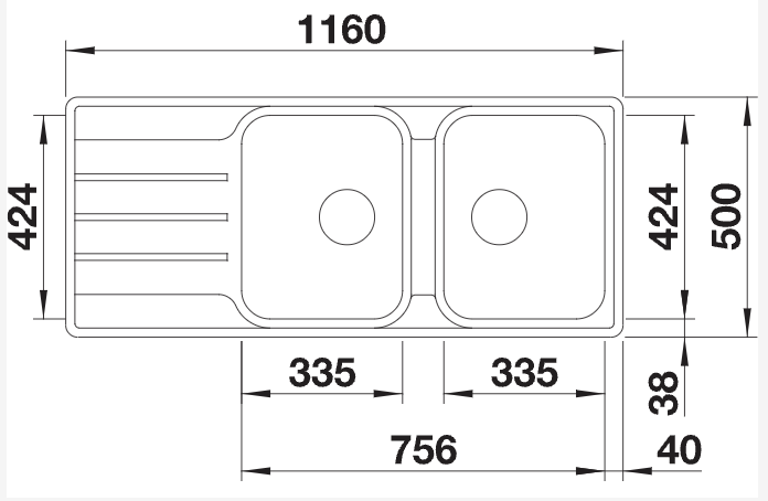 BLANCO 523036 LEMIS spoelbak