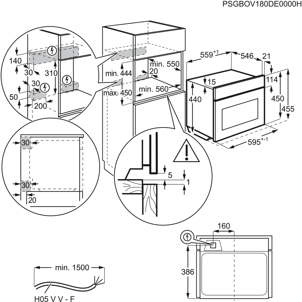 AEG KMK968090B 8000 multifunctionele oven met microgolfoven - 45cm