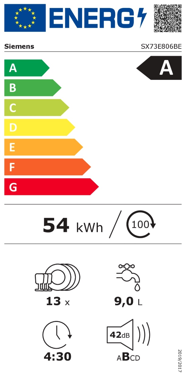 SIEMENS SX73E806BE vaatwasser volledig integreerbaar
