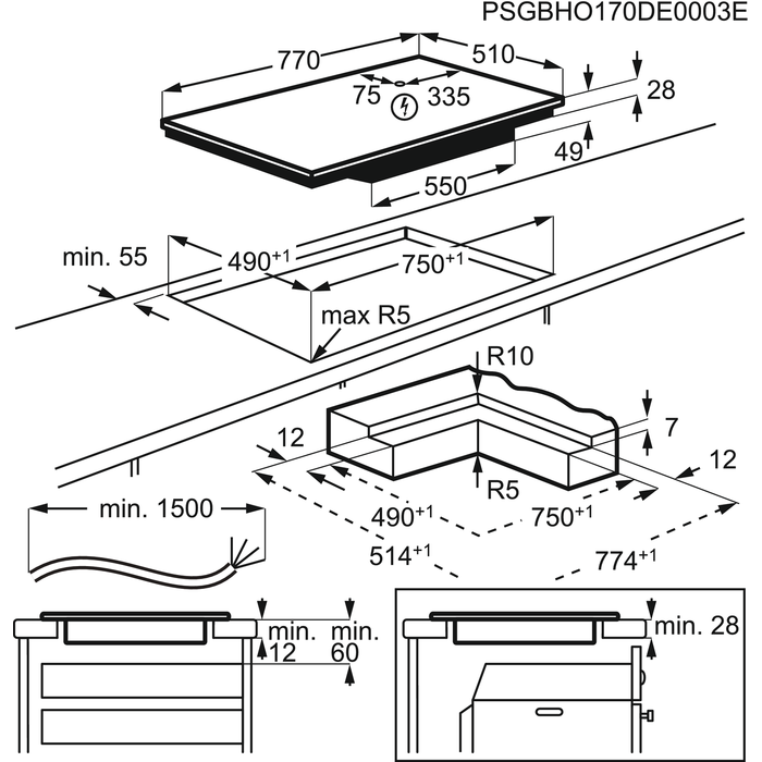 AEG IKE84445IB 6000 inductiekookplaat - 80cm