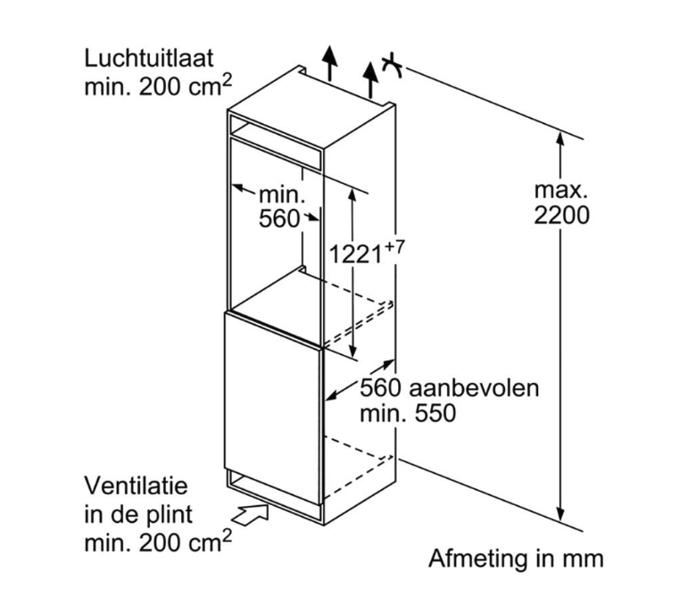 BOSCH KIL42SDD1 SERIE 6 koelkast met vriesvak  - 122cm