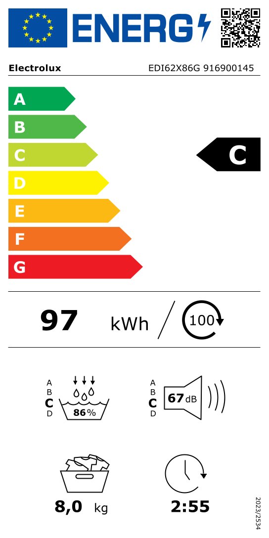 ELECTROLUX EDI62X86G droogkast