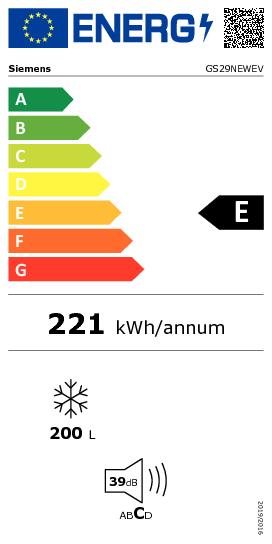SIEMENS GS29NEWEV IQ300 vrijstaande vriezer - 161cm