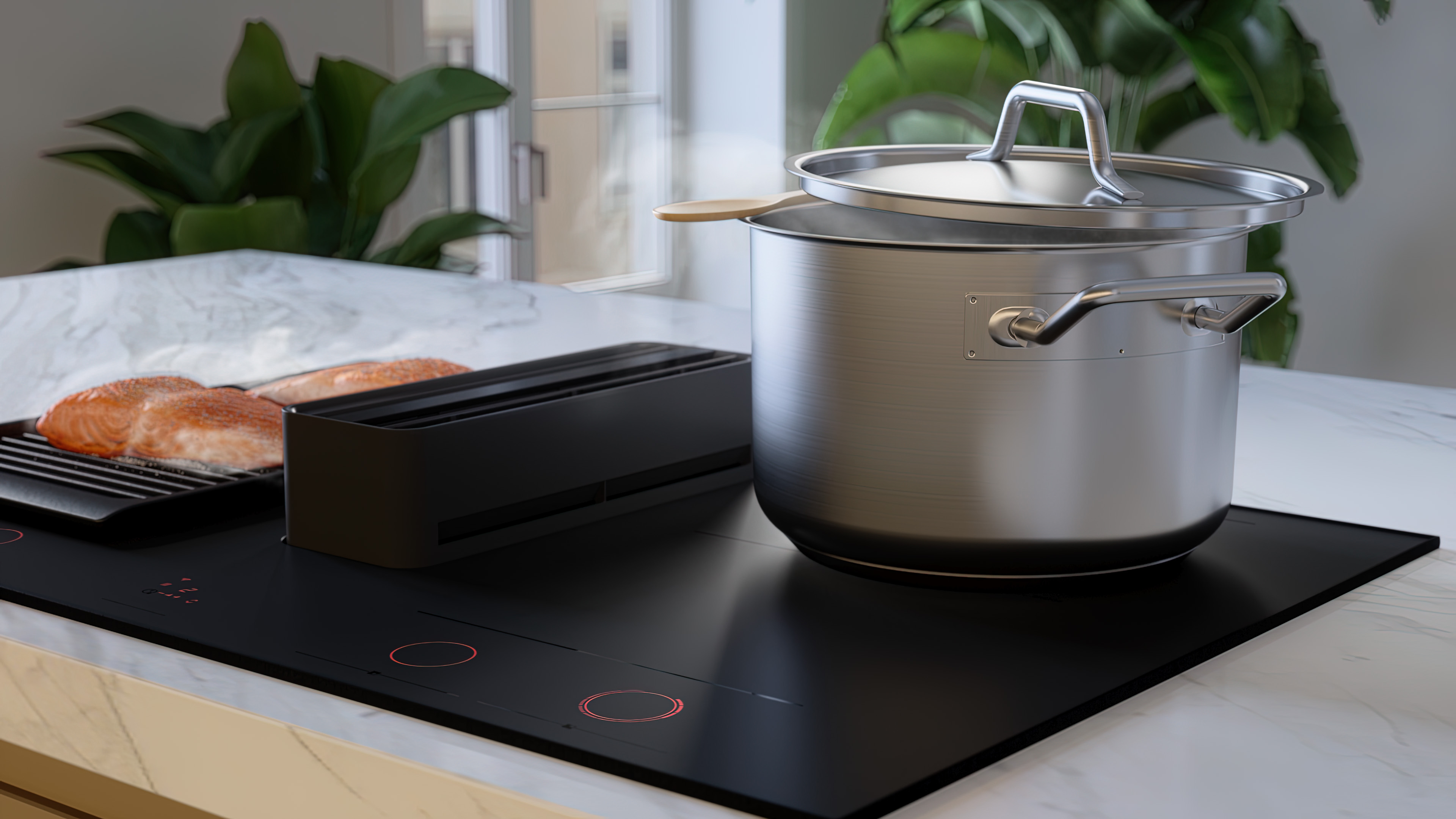 ATAG HIDD28472SVI kookplaat met afzuiging - 83cm