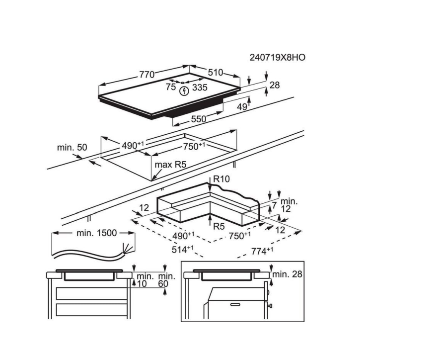 AEG KIO84B0DIB inductiekookplaat - 80cm