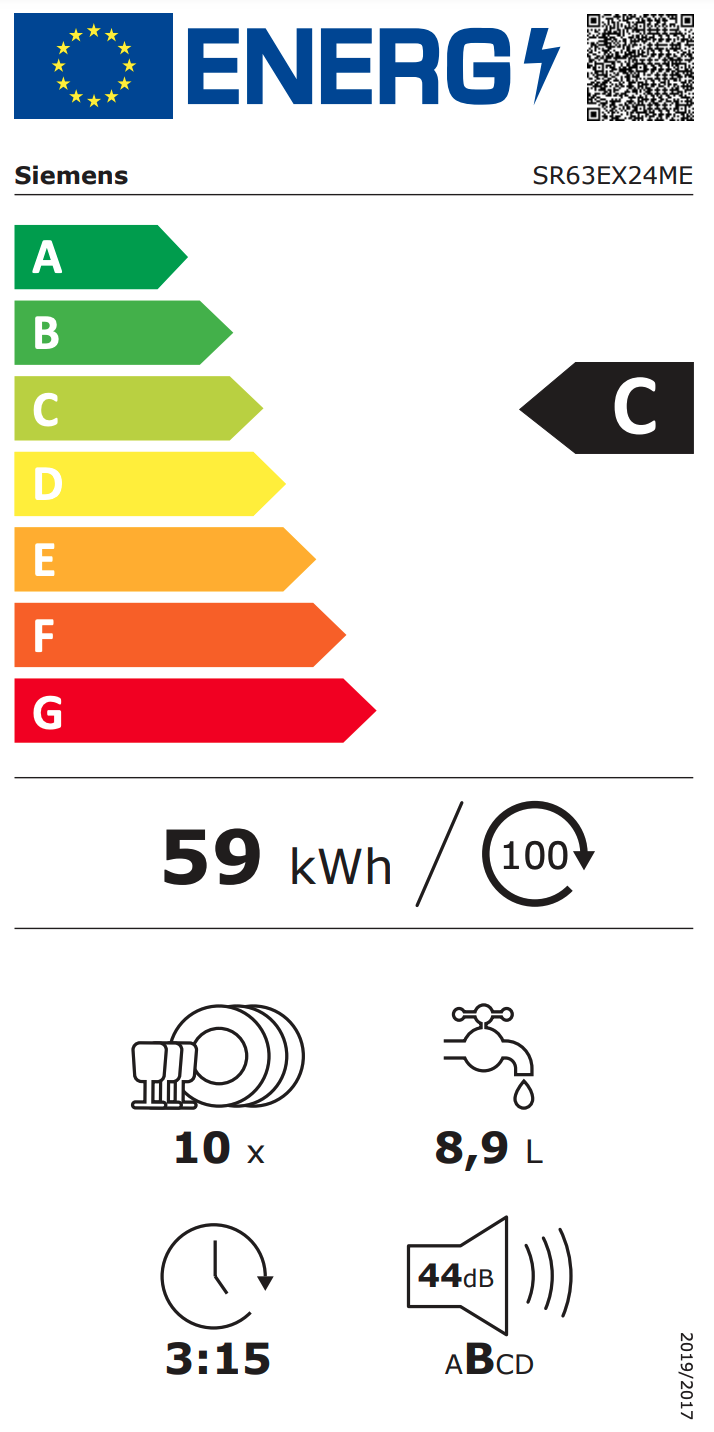 SIEMENS SR63EX24ME IQ300 vaatwasser volledig integreerbaar