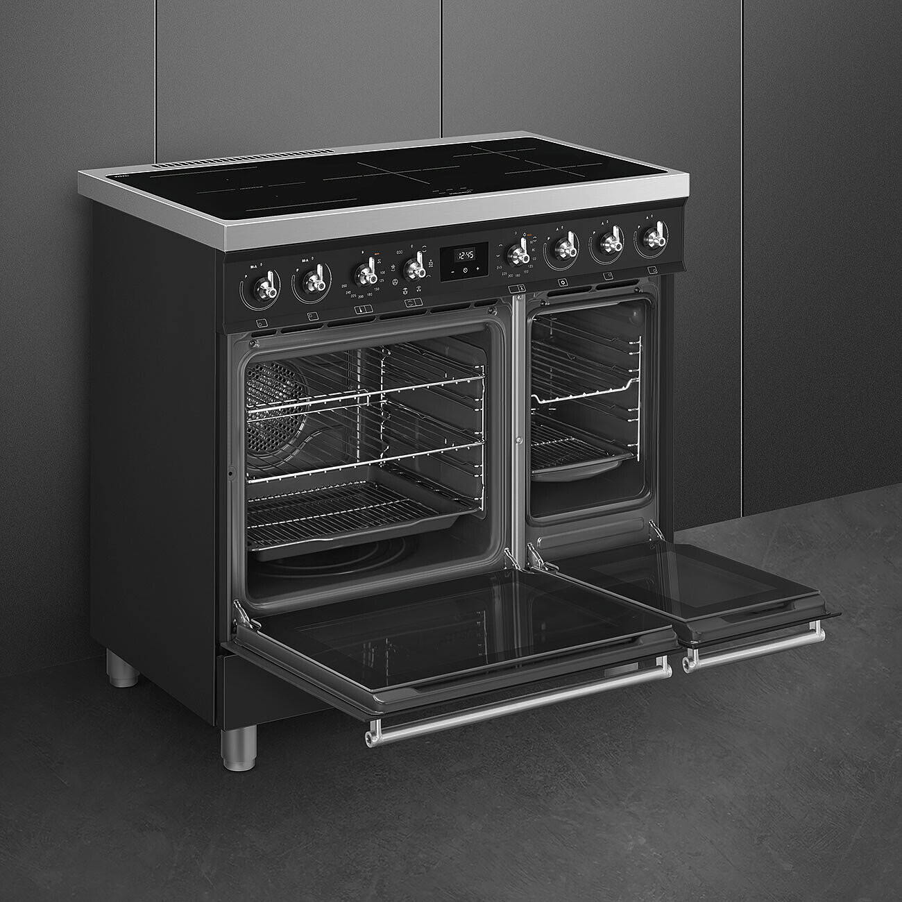 SMEG C92IMMB2 fornuis met inductie kookplaat - 90cm