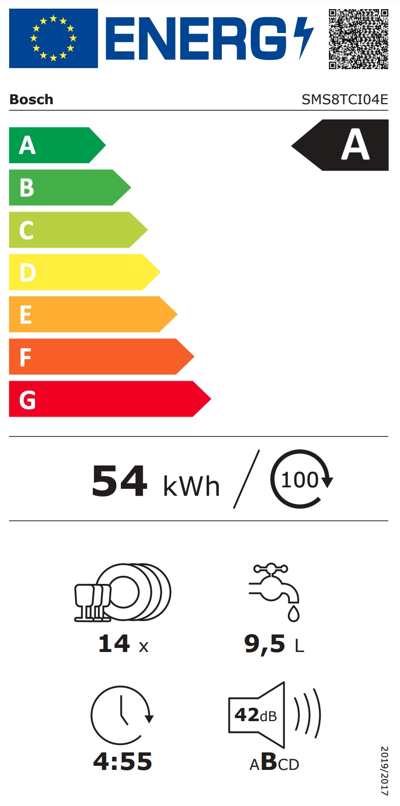 BOSCH SMS8TCI04E SERIE 4 vrijstaande vaatwasser