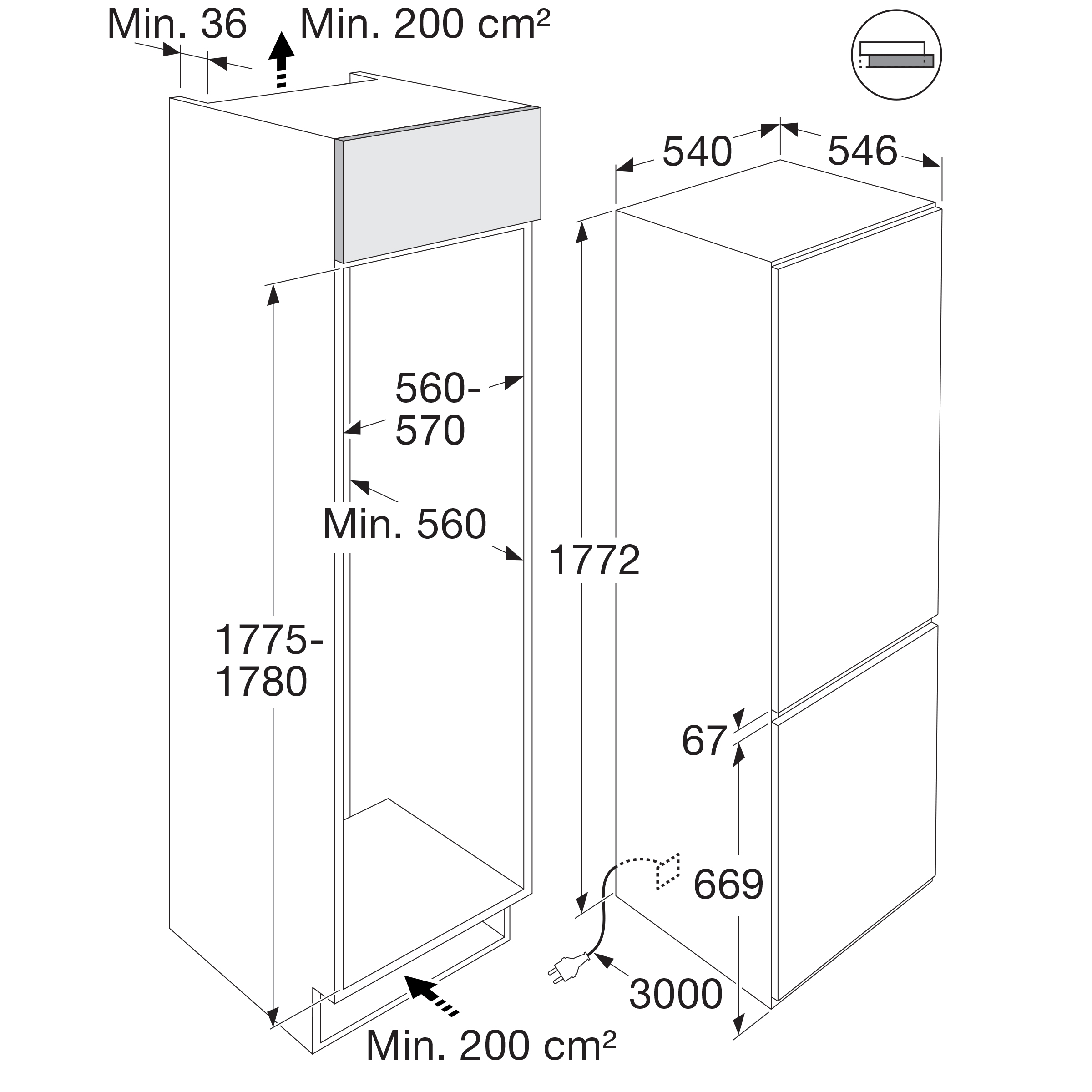 ATAG KSC8178ND koel-/vriescombinatie - 178cm