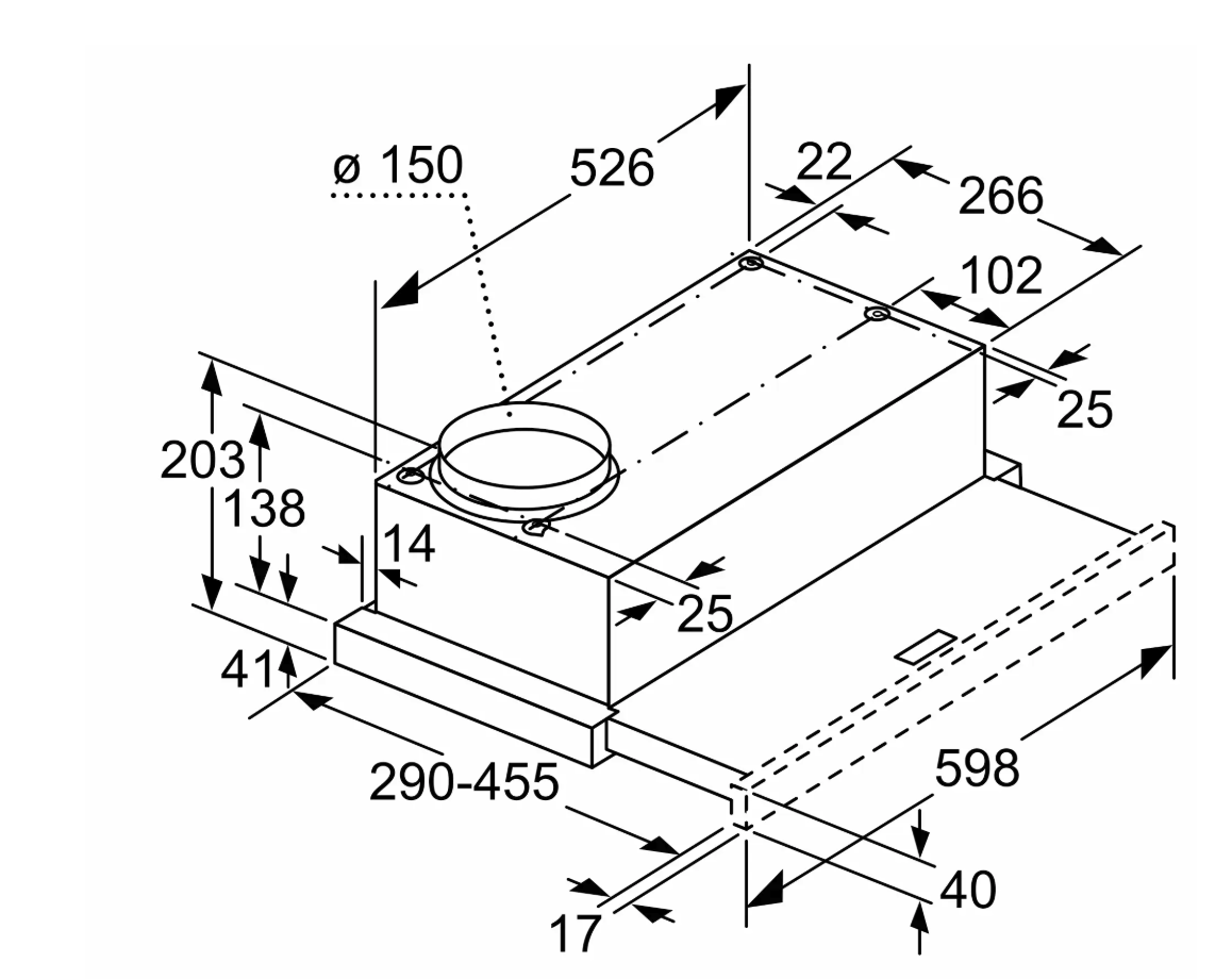 BOSCH DFM064W55 telescopische dampkap - 60cm