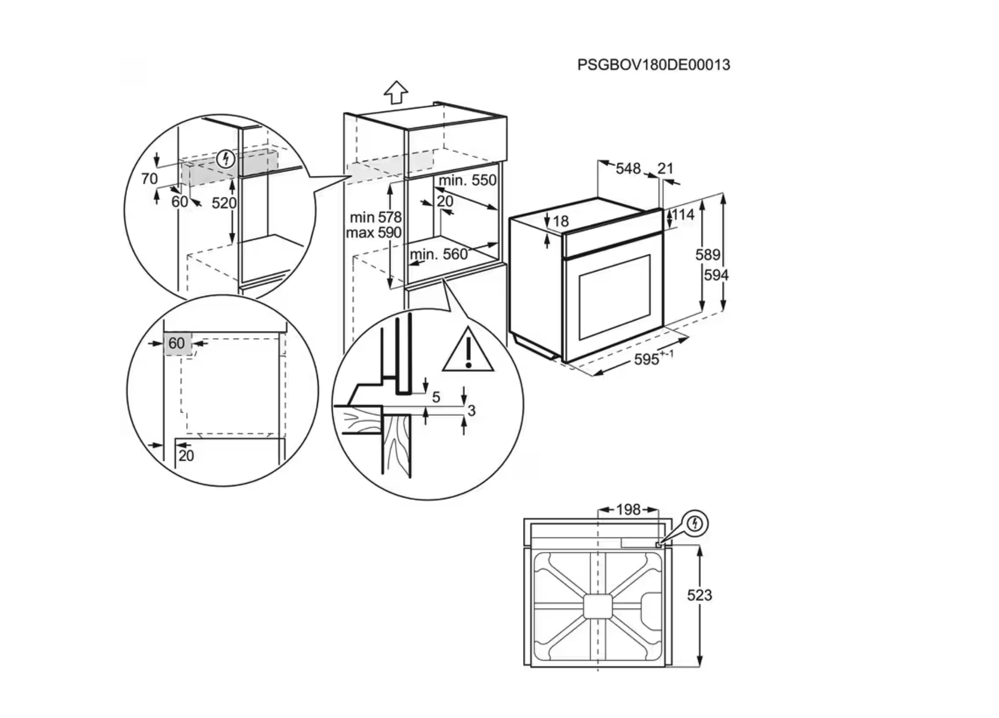 AEG NBU5P40SM 5000 multifunctionele oven - 60cm