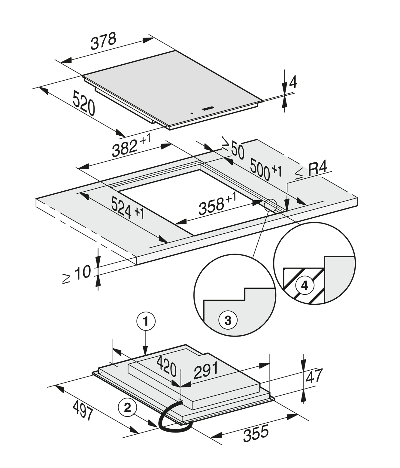 MIELE CS7612FL SMARTLINE inductiekookplaat - domino