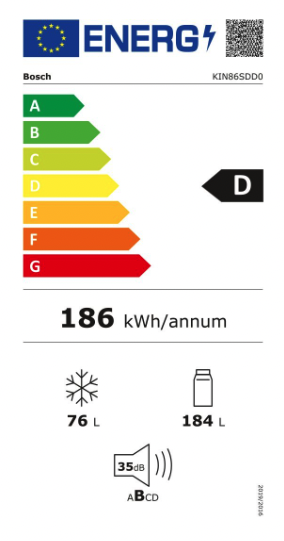 BOSCH KIN86SDD0 SERIE 6 koel-/vriescombinatie - 177,5cm