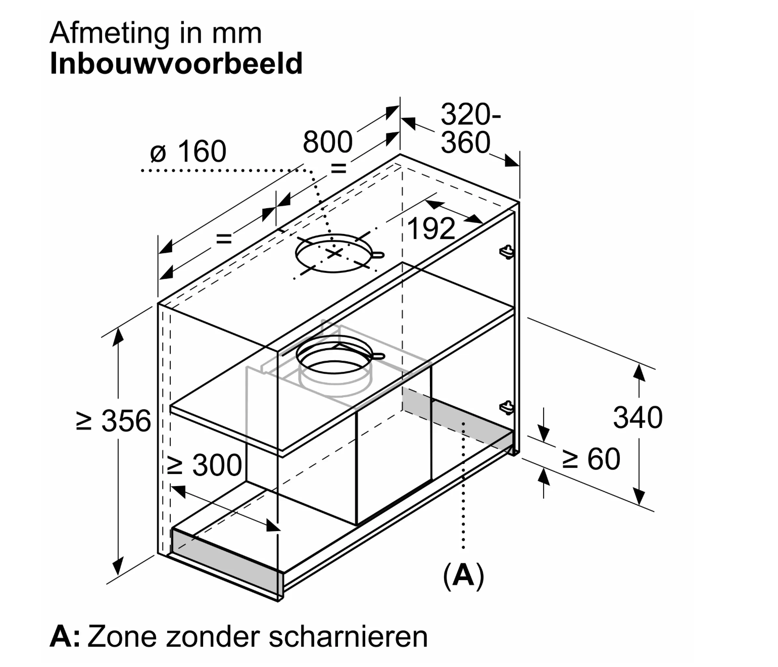 SIEMENS LJ85BCC60 geïntegreerde dampkap - 80cm