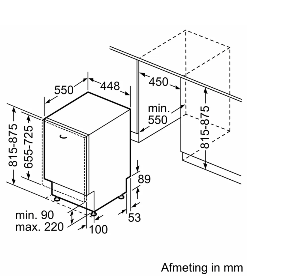 SIEMENS SR63EX24ME IQ300 vaatwasser volledig integreerbaar