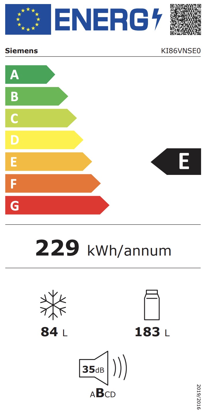 SIEMENS KI86VNSE0 IQ100 koel-/vriescombinatie - 178cm
