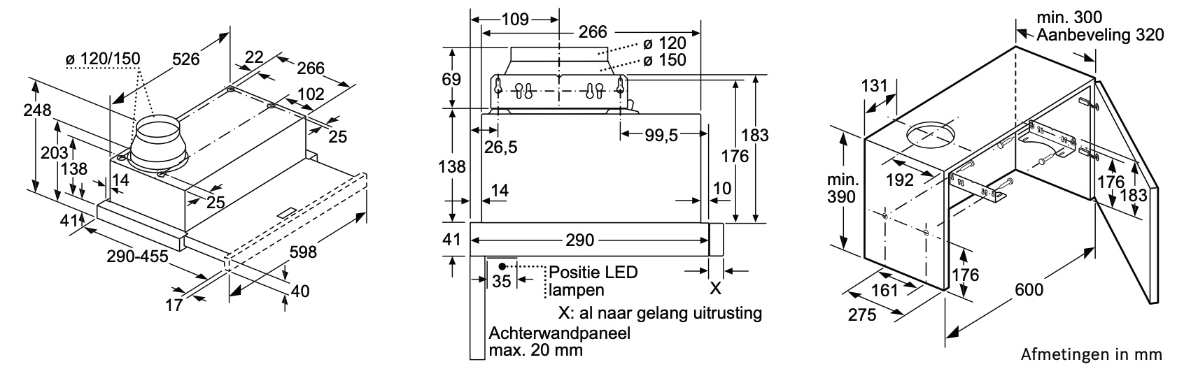 BOSCH DFL064W53 SERIE 2 telescopische dampkap - 60cm