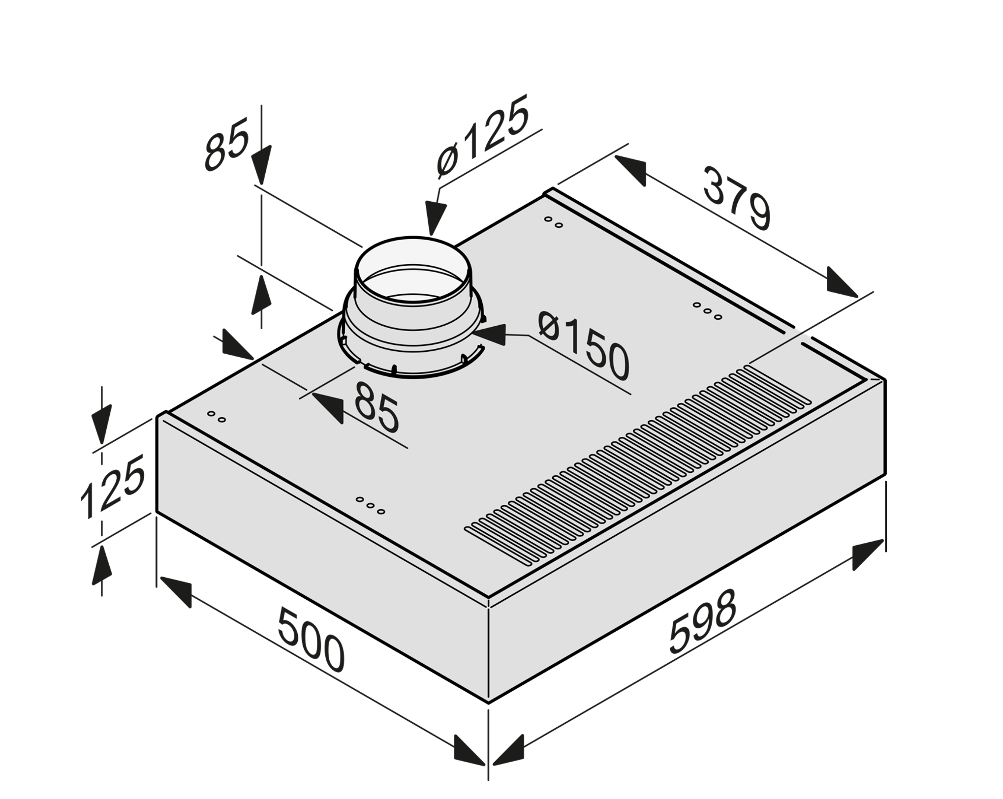 MIELE DA1260BW onderbouw dampkap - 60cm