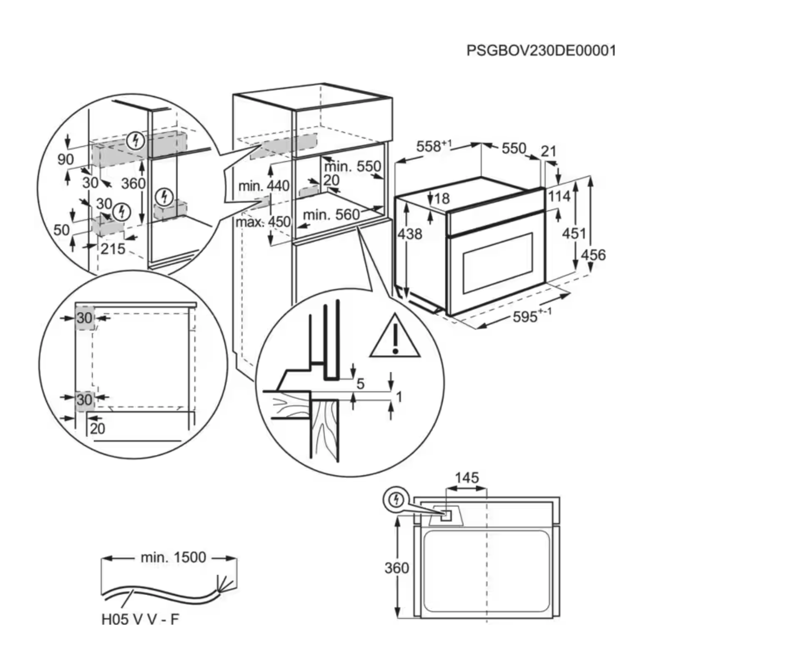 AEG OO5NK40M multifunctionele oven met microgolfoven - 45cm