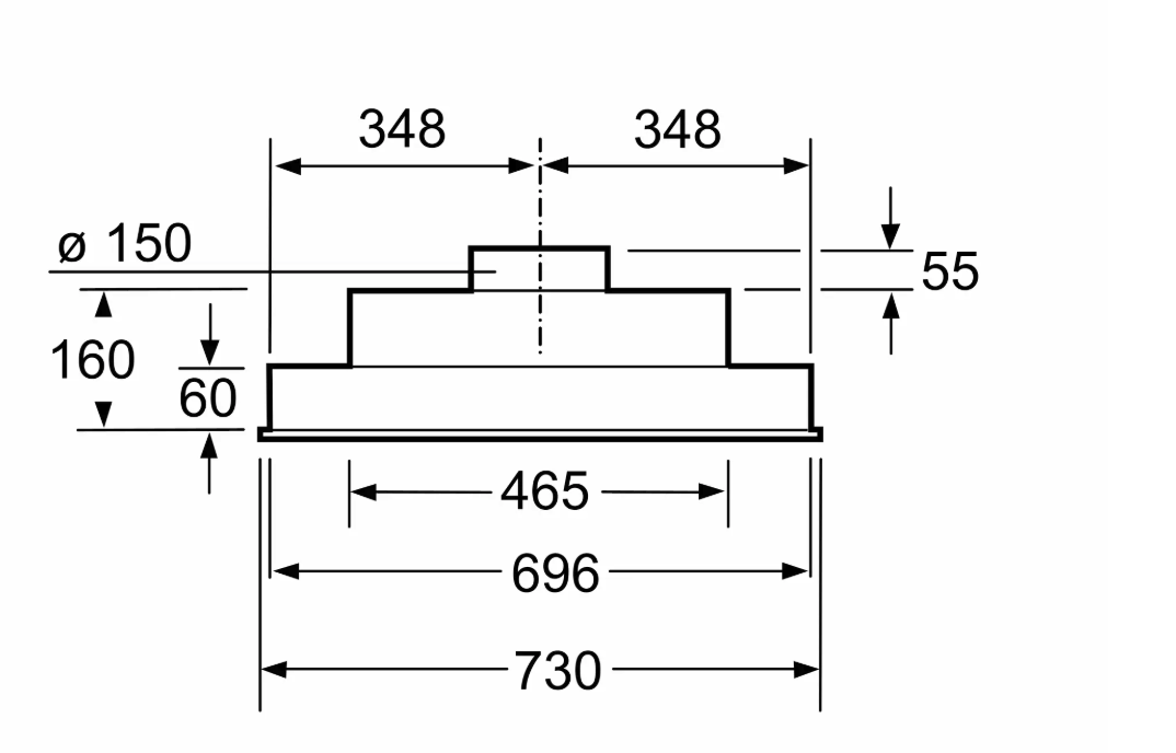 BOSCH DHL755BM inbouw dampkap - 75cm